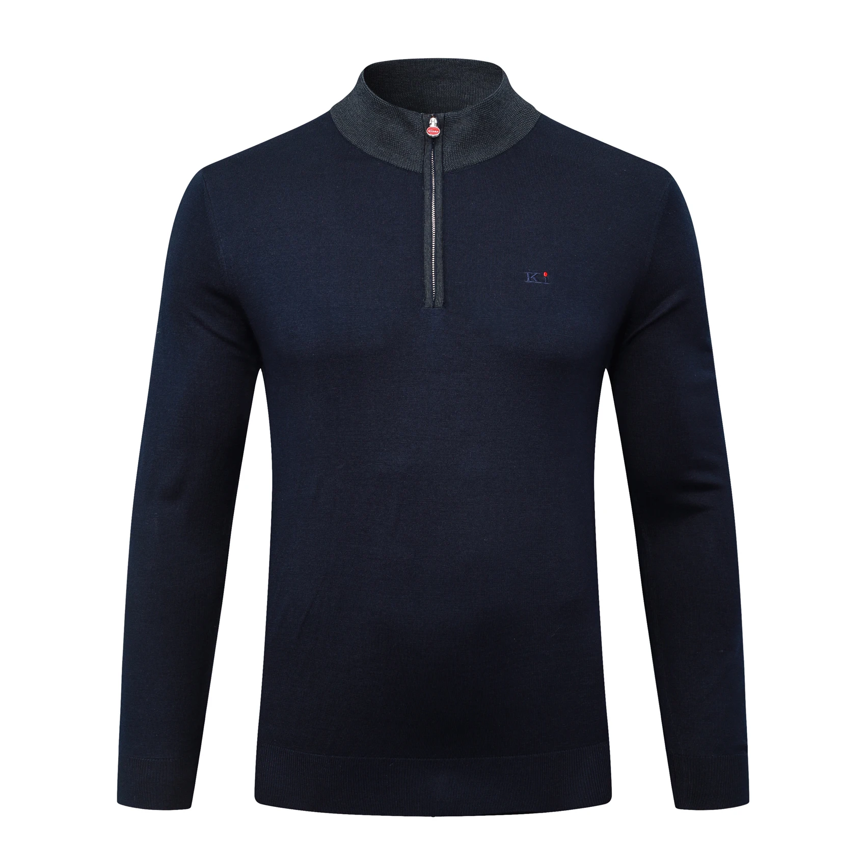 

OECHSLI Sweater Wool men's 2025 Autumn Winter new warm zipper elasticity knitting Long sleeves stand collar big size M-5XL