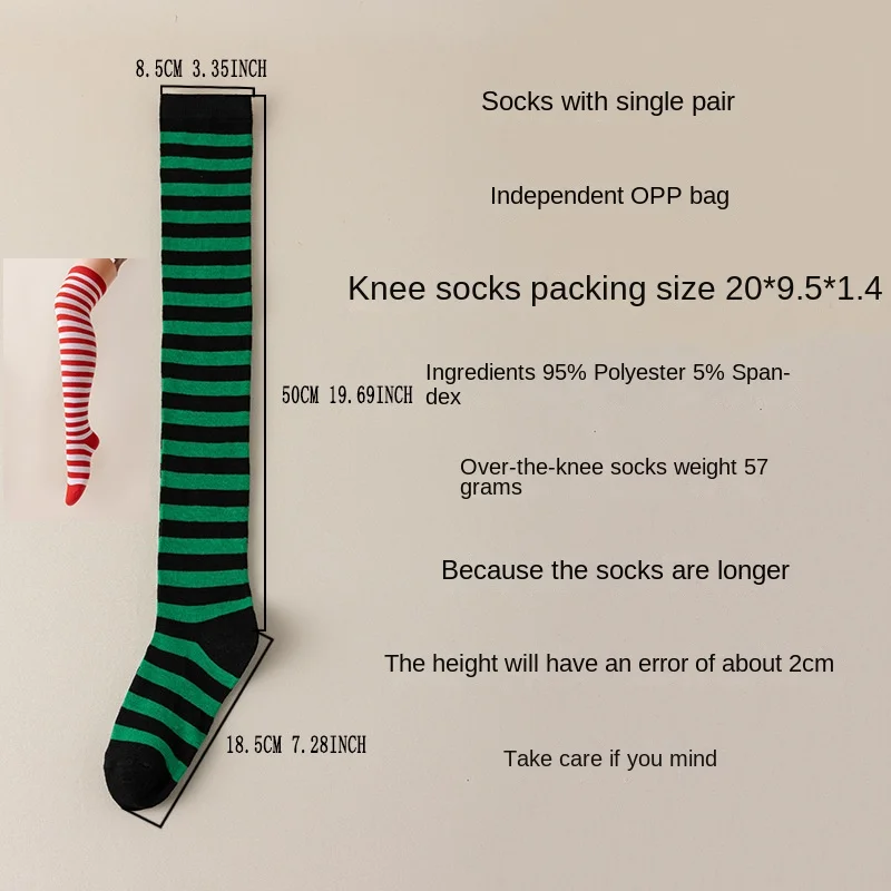 Sock Leisure Ankle Crew Fuzzy Striped Lady thigh-high Halloween Christmas Carnival Party Performance Dance knee B2W124