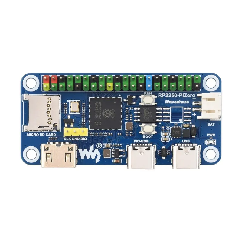 Waveshare RP2350 PiZero Development Board, Based on RP2350B Dual Core Processor, Compatible with Raspberry Pi 40PIN GPIO Interfa