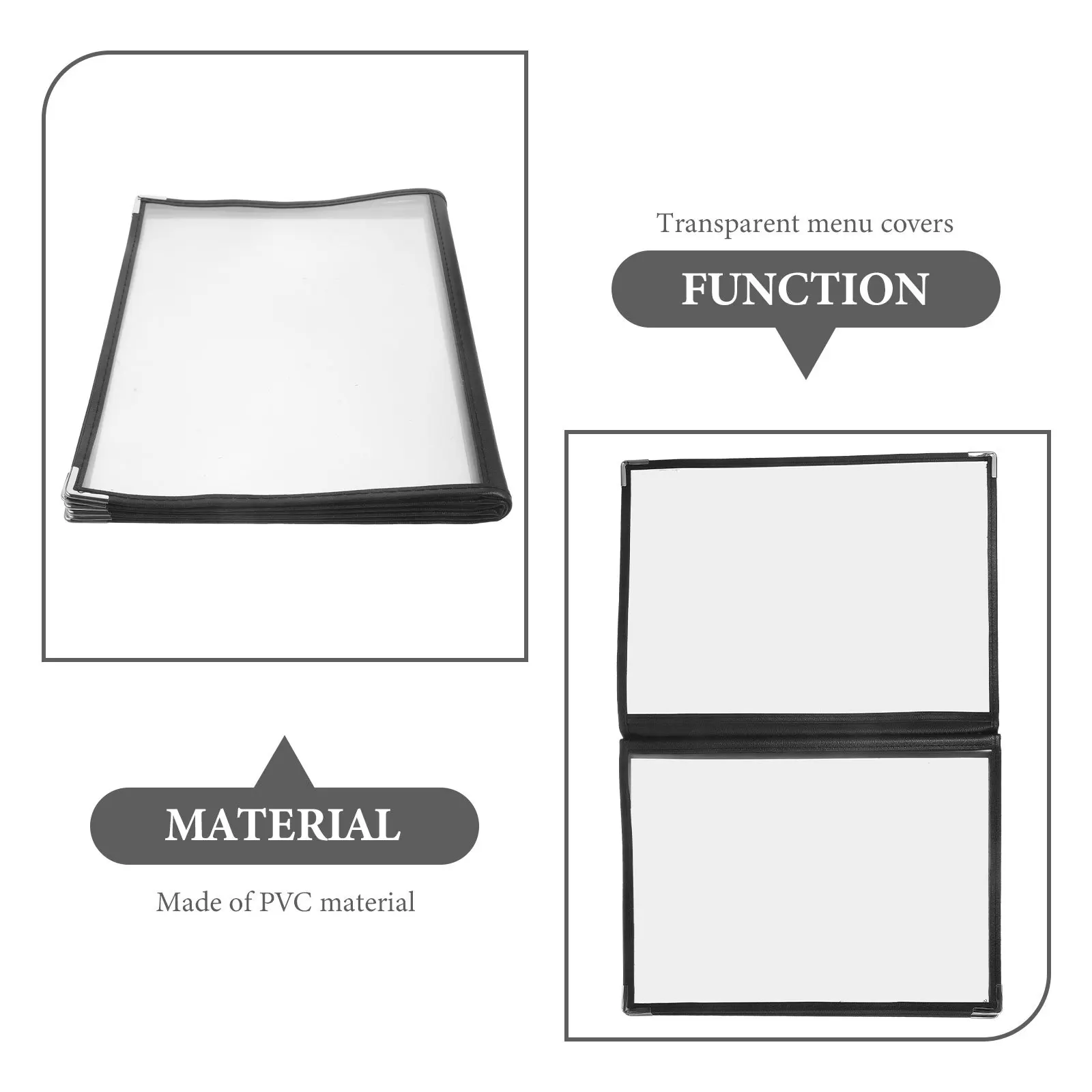 مجلد القائمة الواضحة 6 صفحة 12 عرض شفاف PVC حامل قائمة المطاعم غلاف الكتاب لشريط المشروبات قائمة النبيذ كتاب الرجال #6