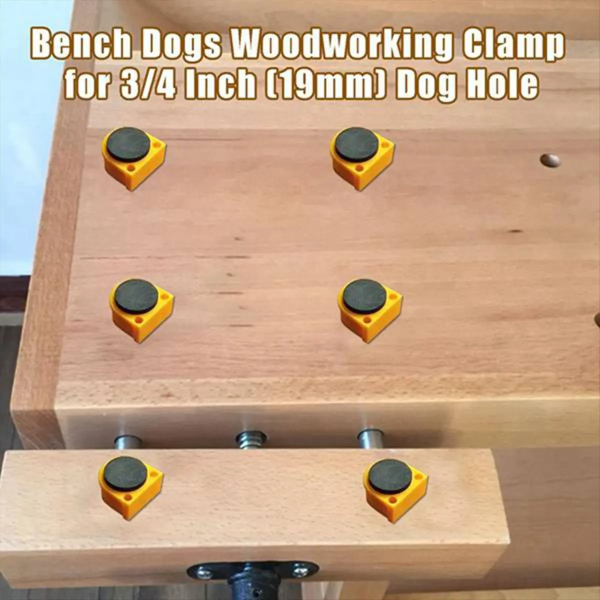 

SDFC 16Pcs Bench Dogs,Bench Dog Clamps Non Marring Bench Dogs with Grommet Bench Brake Inserts for 20mm Dog Holes