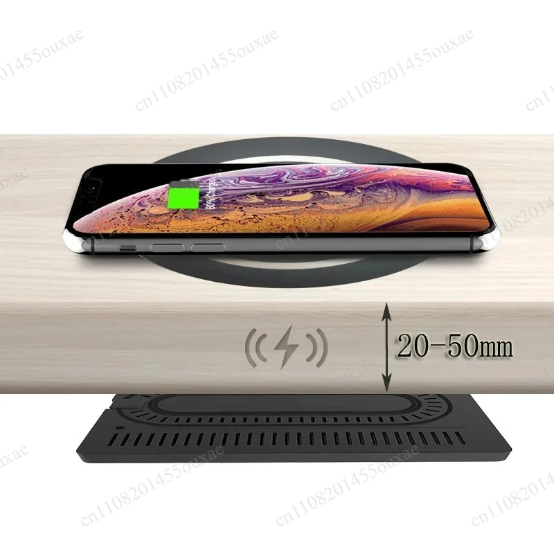 Long Distance Hidden Desktop Wireless Fast Charger Max 50mm Charging Distance Universal Mobile Phone Inductive Charging Pad