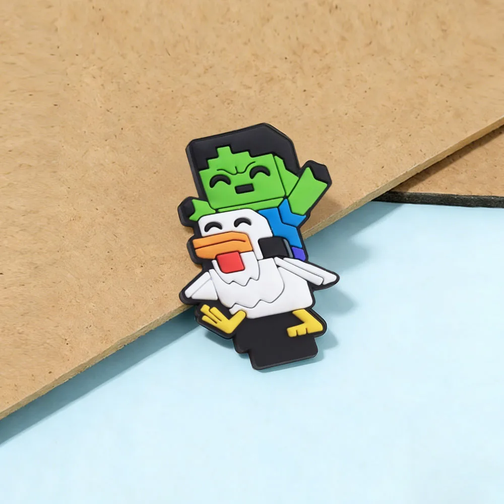 Niedlicher Baby-Zombie-Hühner-Jockey-Pixel-Silikon-Standee, inspiriert von Sandbox-Spielen, Dekoartikel, Videospiel-Zubehör, lustiges Gamer-Geschenk – Detail 9