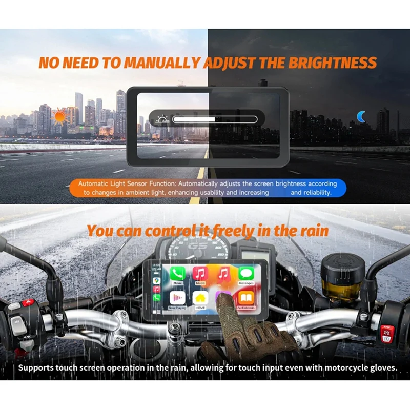 2025 Новый 6,25-дюймовый портативный беспроводной мотоцикл для Carplay/для Android Auto GPS-навигатор с сенсорным экраном