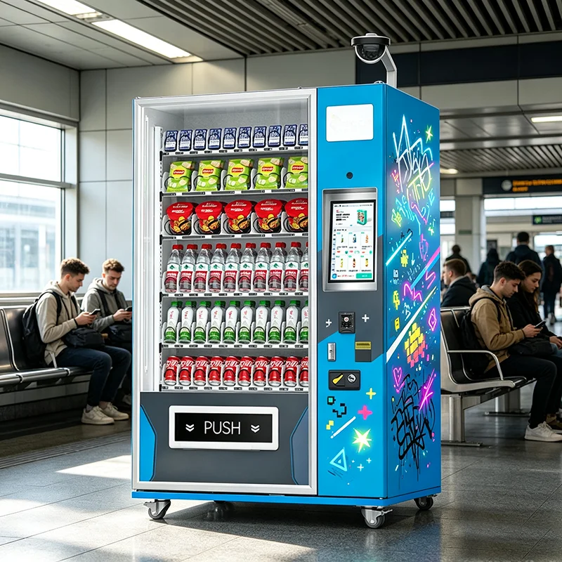 Large Display Screen Intelligent Combo Vending Machine Customizable Product Selection Menu