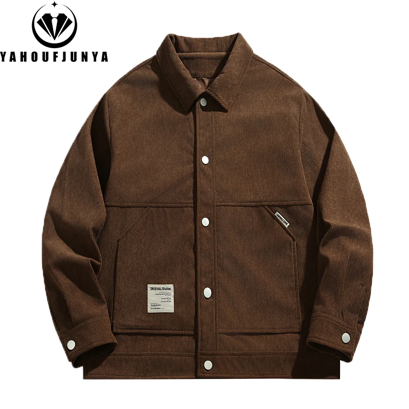 2024 New Men Spring Solid Color Lapel Casual Classic Jacket Men Autumn Outdoors Windproof Comfortable Fashion Jacket Male Coat