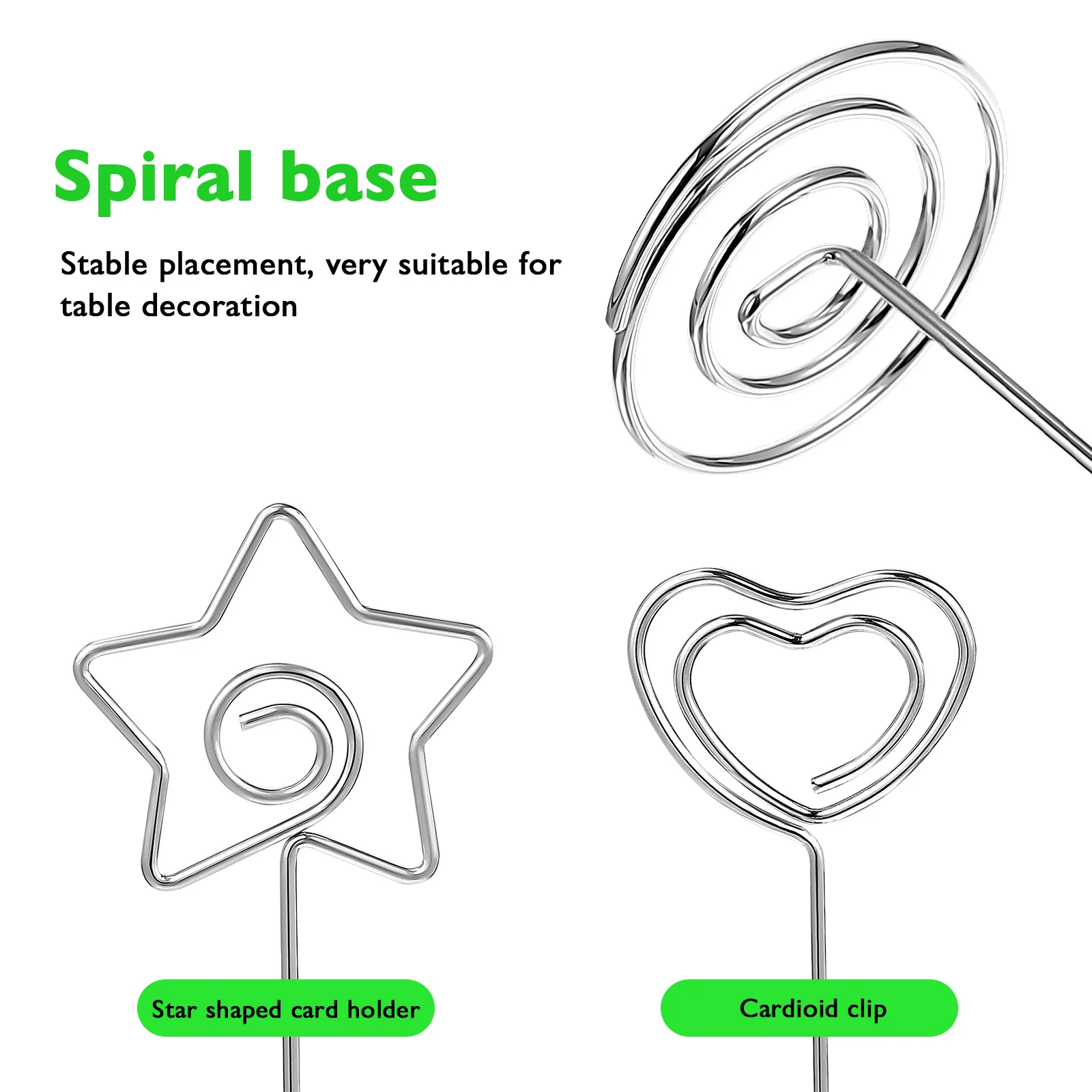 

20 pcs Card Clips Heart Star Shape Table Number Holders Photo Holder Stand For Wedding Party Menu Greeting Display Decor