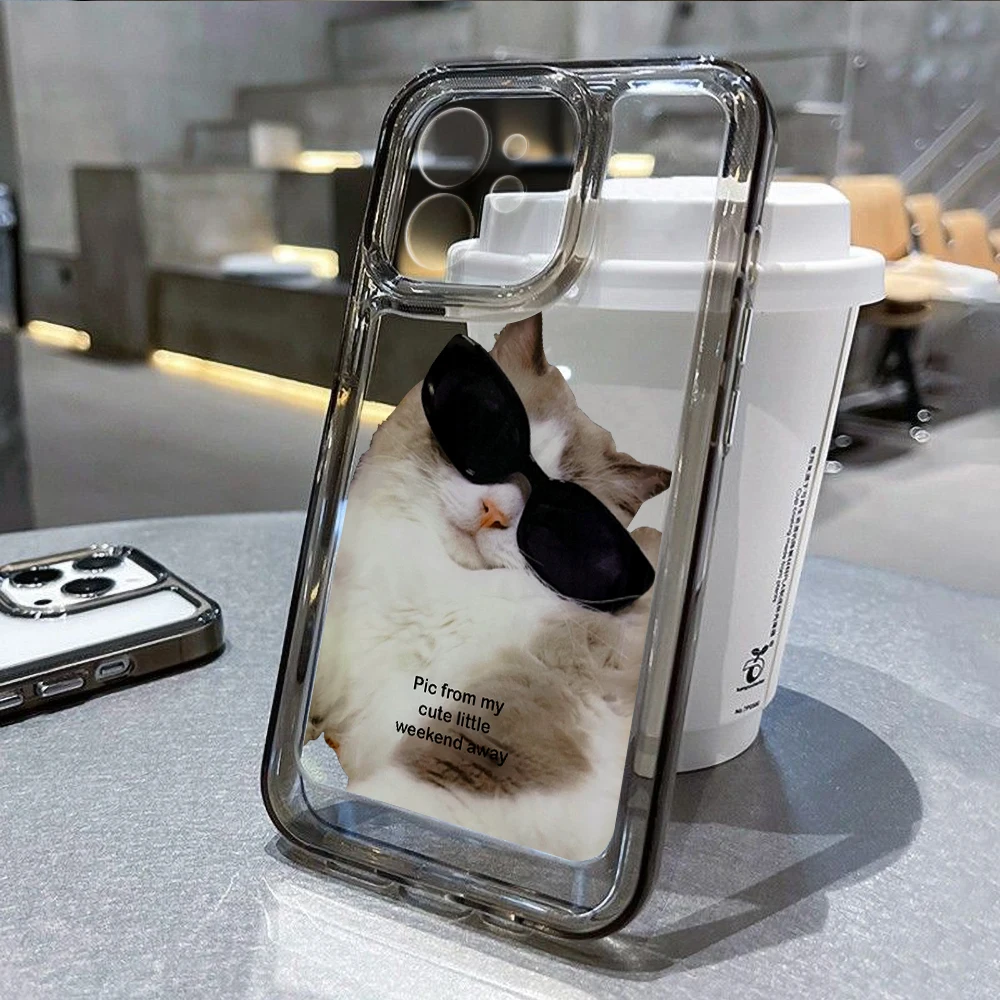 Lovely Cat Soft Phone Case For iPhone 14 Pro Case iPhone 12 13 15 11 Pro Max X XR XS 7 8 15 Plus SE 2020 SE3 Cartoon Cute Cover