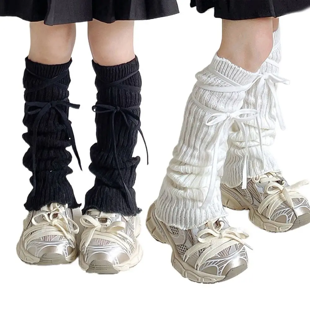 Korean Style Solid Color Lace Leg Warmers Knitted Lace Trim Foot Cover Elastic Soft Fabric Lolita Style Socks Winter Season