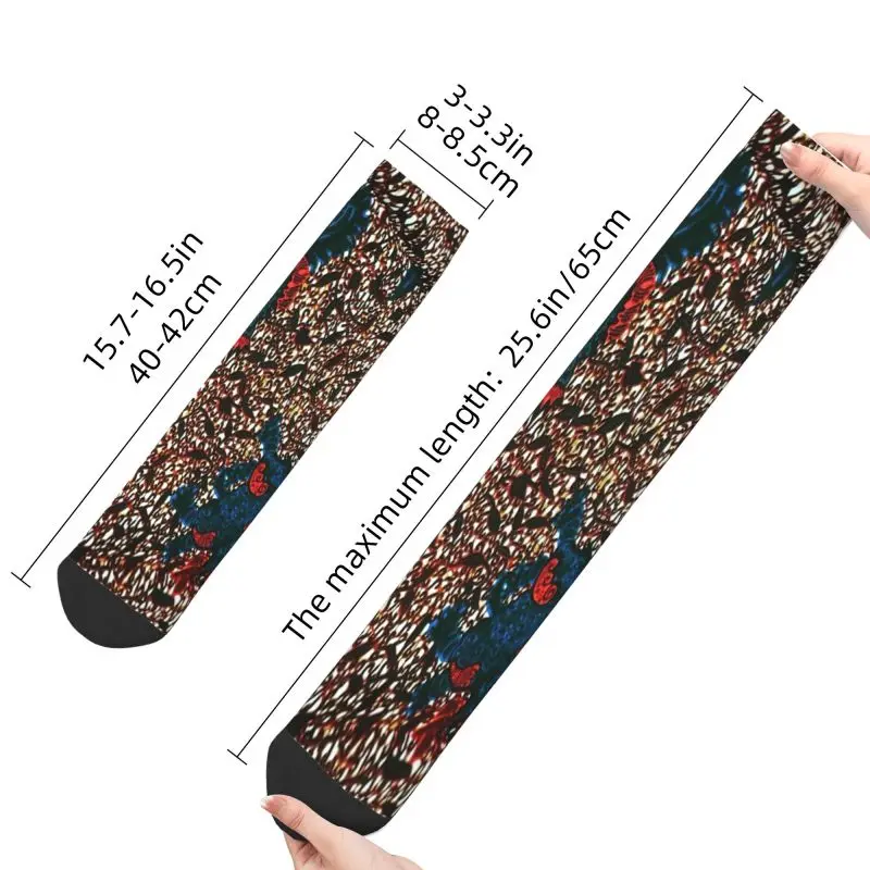 Kaus kaki pria, kaus kaki lelaki motif 3D lucu Unisex, kaus kaki kru seni terinspirasi Ankara Afrika