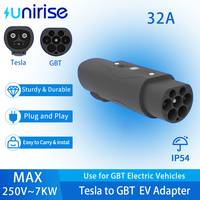 Unirise Tesla To GBT EV Charger Converter 32A 7KW for NACS Charging Adapter Connectors Fit Compatible with all GBT Standard Cars