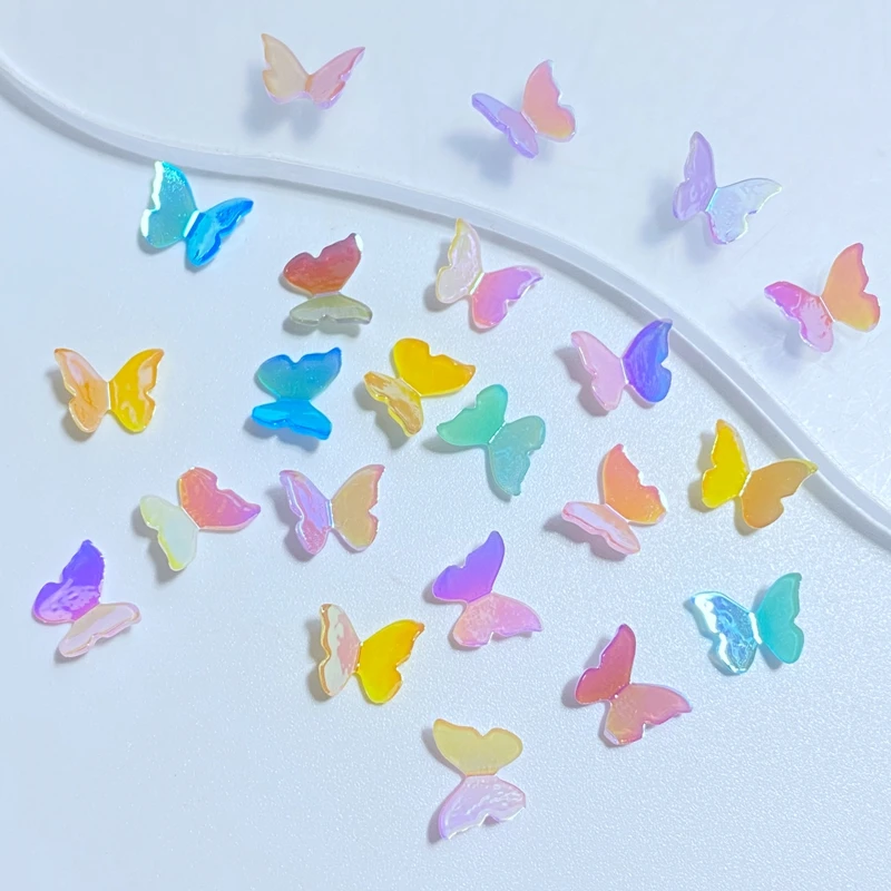 40Pcs New Cute Mini 8*10mm Cartoon Butterfly Flat Back Resin Cabochons Scrapbooking DIY Jewelry Craft Decoration Accessories