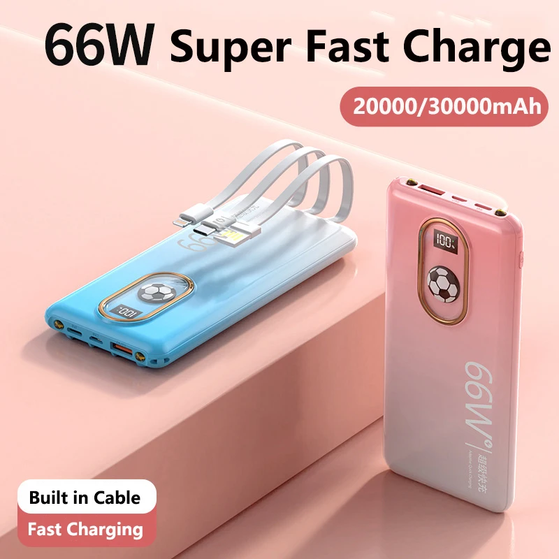 

Power Bank 30000mAh 66W Super Fast Charging for iPhone 16 15 X Huawei Xiaomi Samsung Portable External Battery Charger Powerbank