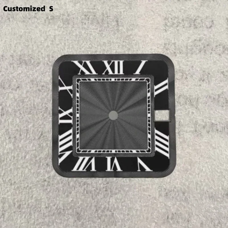 Cadran carré S personnalisé, adapté au mouvement NH35, NH36, blanc, noir, nickel é, cadran Sunaged, accessoires de modification de montre, 27mm