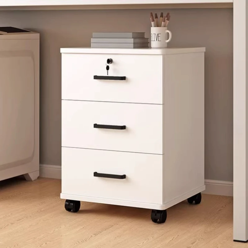 

Мобильный шкаф для документов из массива дерева под стол, выдвижной ящик для хранения, запираемый офисный шкаф, компактный шкаф для хранения документов для дома