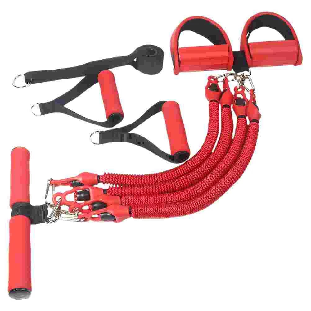 4 Pack Resistance Band Set Multi Function Fitness Pull Rope Ideal for All Ages Portable Comfortable Red Exercise Fitness