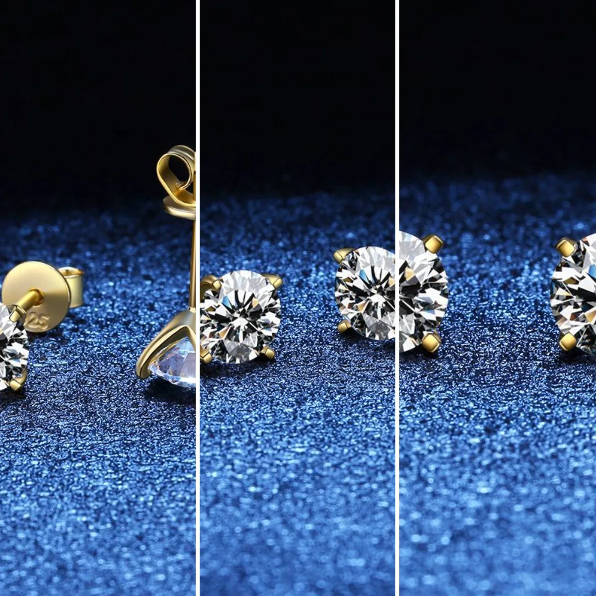 Sterling Silver Electroplated Minimalist U Shaped Geometric Earrings Featuring 5A Zircon Options From 3.5mm To 8mm Or Moissanite