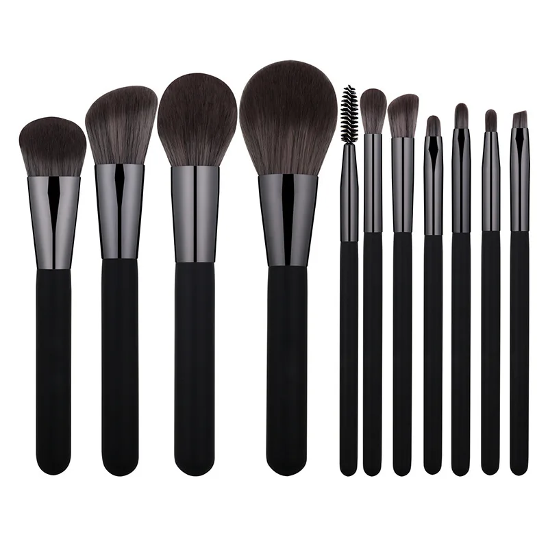 11-Piece Professional Makeup Brush Set Super Soft Synthetic Plush Beauty Tools for Face And Eye Applications