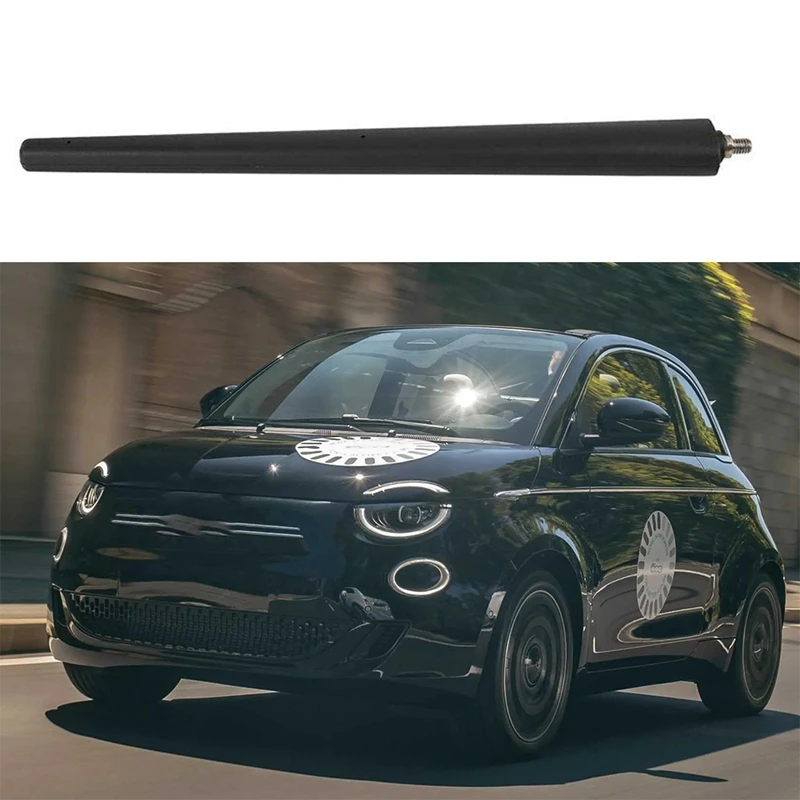 Short Aerial Antenna Mast Type 21Cm Radio Aerials 51910790 52019353 Accessories For Fiat 500 2012-Present Black