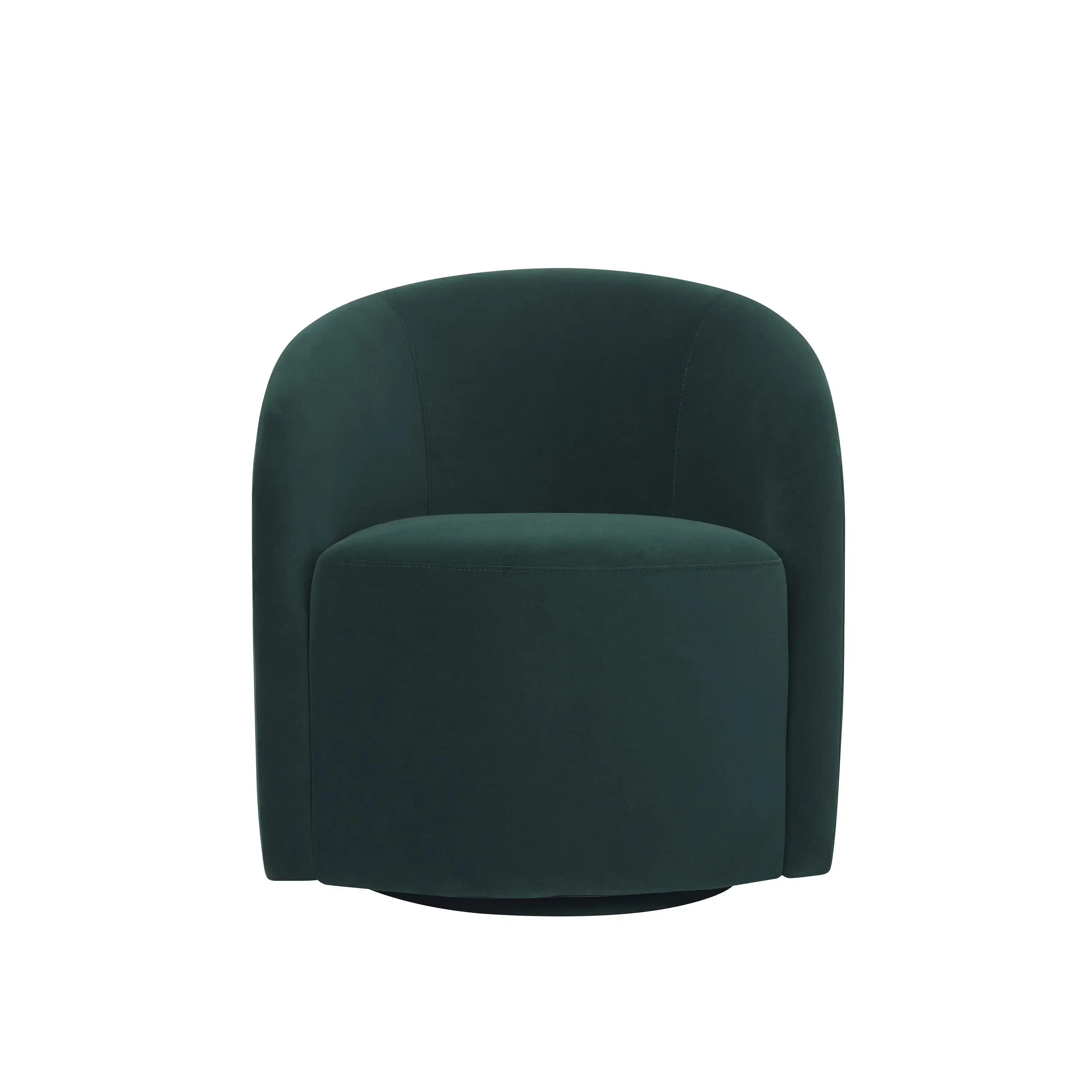 Art Deco Style Swivel Accent Chair Green Velvet Low Profile Seat Back Upholstered Swivel Base Wood Legs