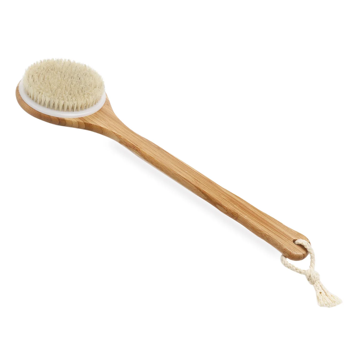

Bamboo Bristle Bath Brush 41X10.5Cm Medium Stiffness Exfoliating Body Massage Tool For Shower Foot Leg Smooth Care