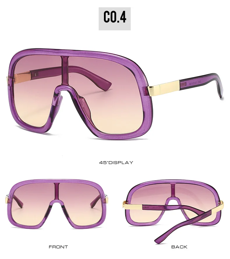 Mode One Piece Shield Sonnenbrille für Frauen Vintage Big Frame Maske Gradient Sonnenbrille Damen Outdoor Driving Shades Uv400 – Detail 17