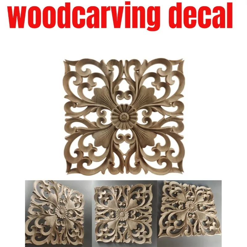 Door Cabinets Wood Applique European Wood Carving Onlay For Decoration Furniture Wood Grain Hollow Decoration Accessories