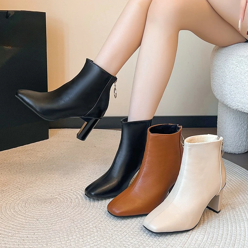 

Post-2025 Сладкие высокие каблуки на молнии Элегантные маленькие мужские высокие голые сапоги