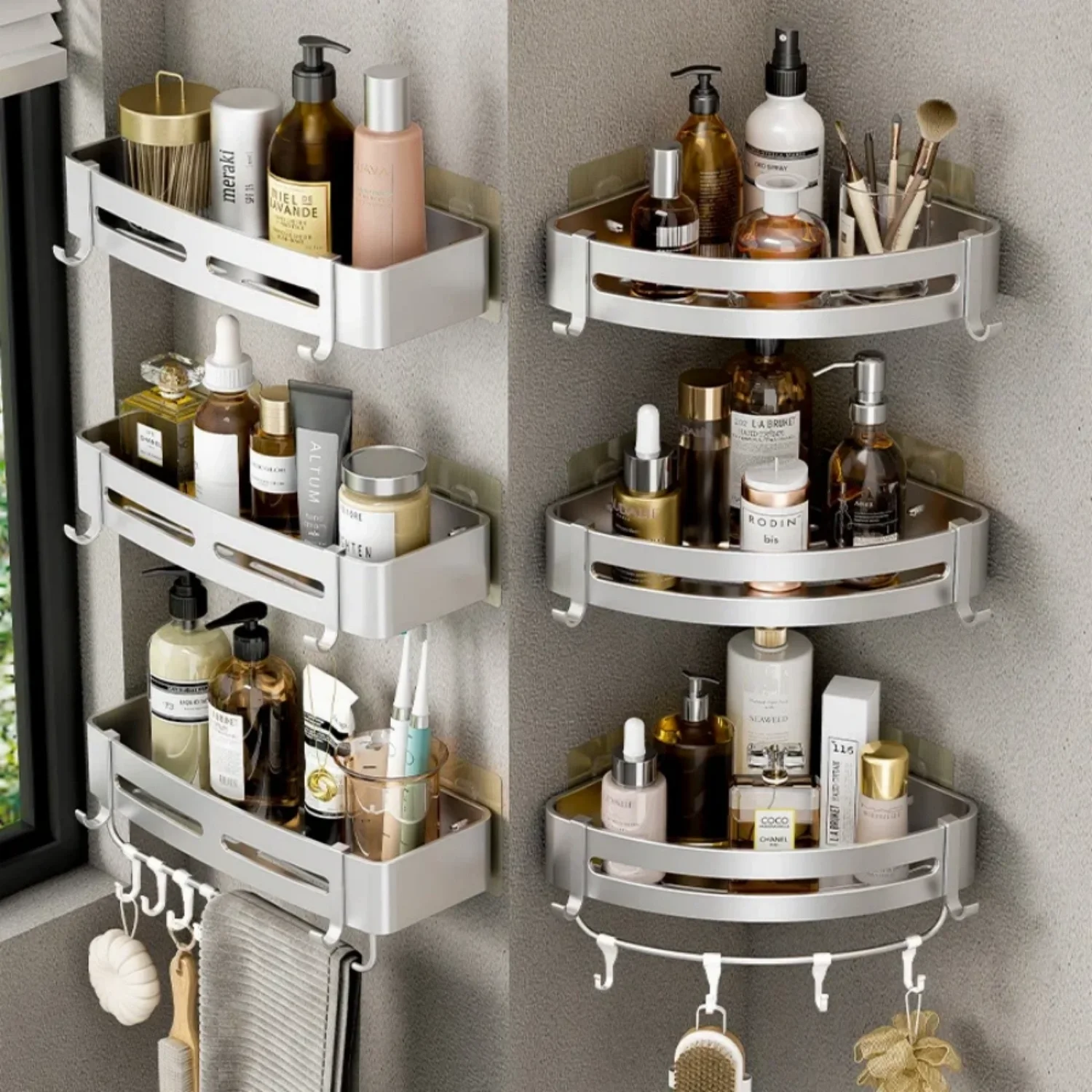 1/2/3 Piece Bathroom Rack Bathroom Shower Shelf Storage Rack Bathroom Shampoo Gargle Cup Storage Rack Bathroom Facilities