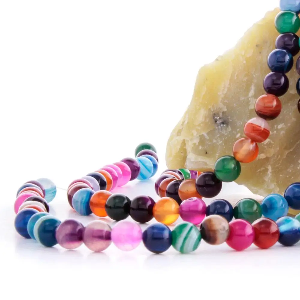 8 mm Strand Mixed Agate Stone