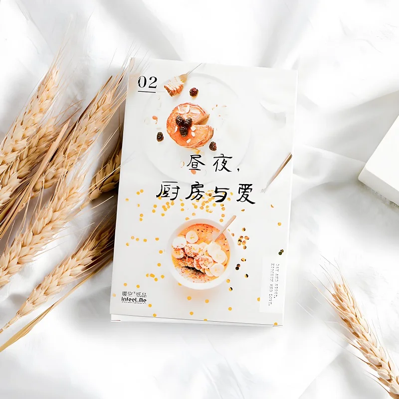 30PCS Day Night Kitchen & Love Food Postcard Warm Breakfast Print Greeting Cards Scrapbook Journal Decor Stationery Gift