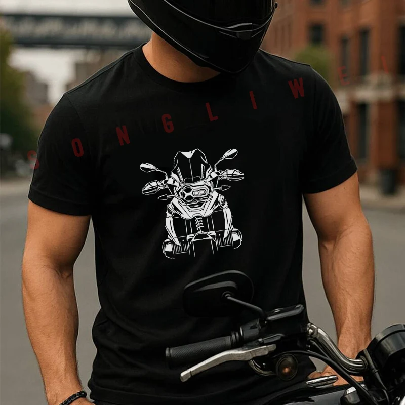 

Adventure Touring Motorcycle Silhouette T Shirt Summer Creative Short Sleeved Casual Tee Men Women Streetwear Loose T-shirt