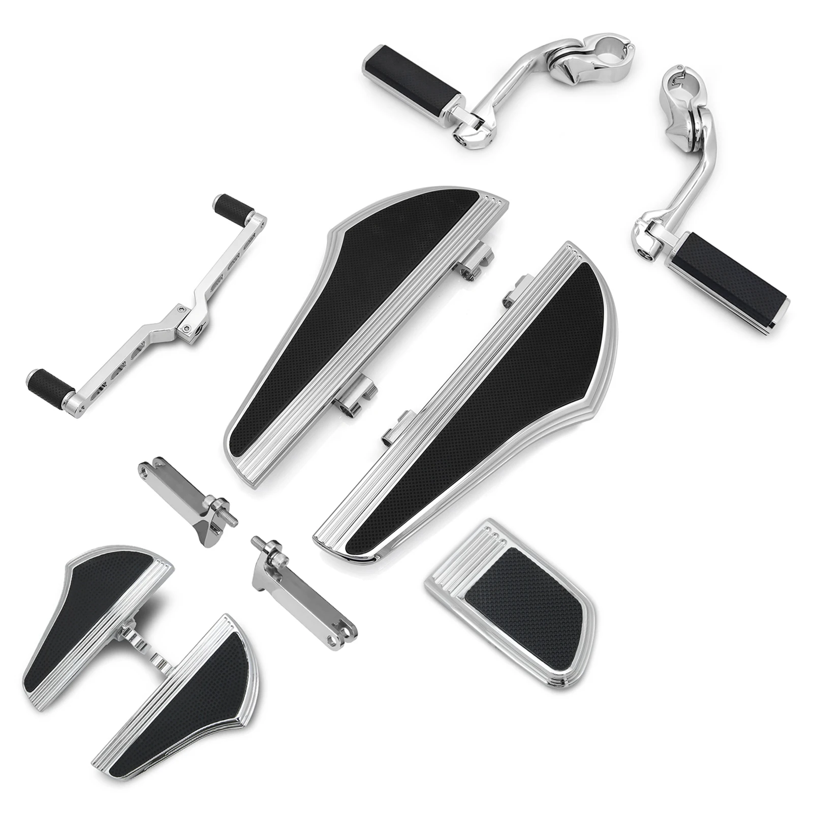 Motorcycle Defiance Chrome floorboards heel toe shifter Lever highway footrest for Harley touring bagger street road softail