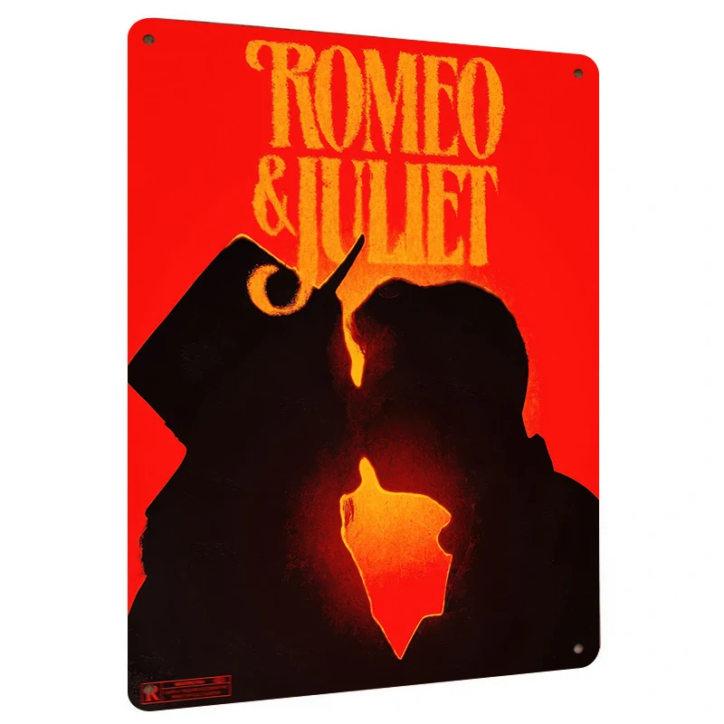 Romeo and Juliet Classic Silhouette Iron Painting Home Wall Decor Art Retro Metal Wall Hanging Gift