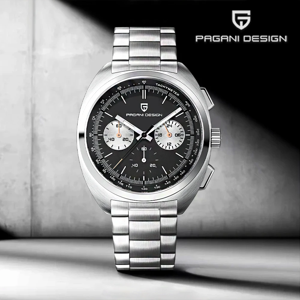 

Мужские кварцевые часы Pagani Design VK63 2026 года: спортивный хронограф, люксовые, с сапфировым стеклом, полностью стальные, светящиеся, для дайвинга