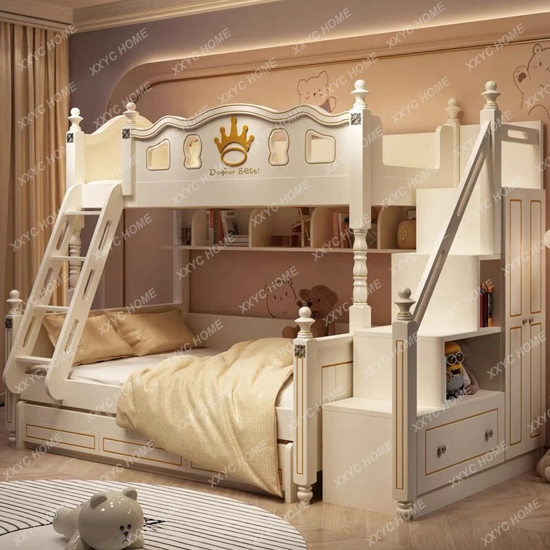 Bunk Bed Girl Princess Bed Bunk Bed Small Apartment Boy Upper and Lower Bunk