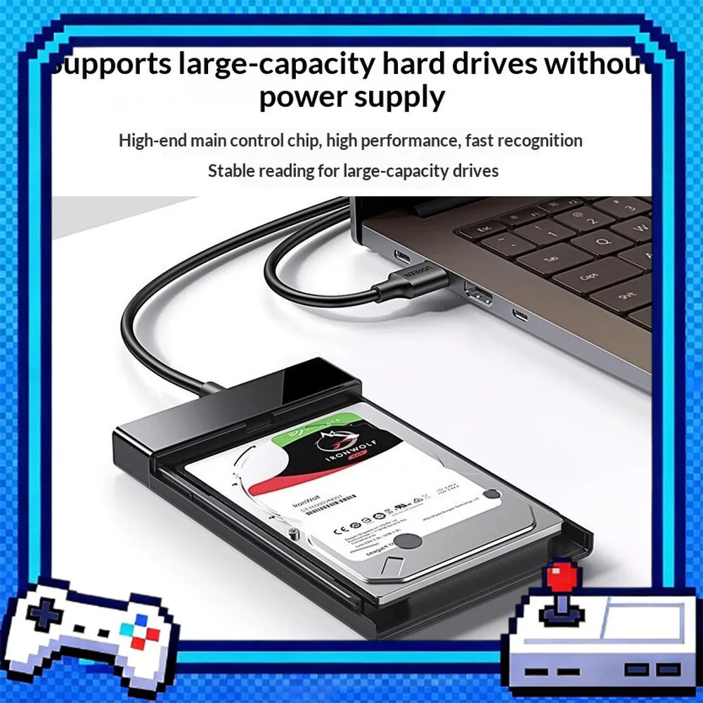 UGREEN US221 60735 6Gbps 2.5 Inch SATA Hard Drive Enclosure with USB A USB C 2 in 1 Cable for HDD SSD