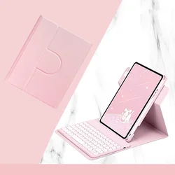360° Rotate Keyboard Case for Samsung Galaxy Tab S6 Lite 10.4'' Cover with Pencil Holder Spanish Russian Magnetic Keyboard Cover