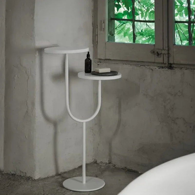 Floor-to-ceiling bathtub towel rack marble storage rack hanging rod