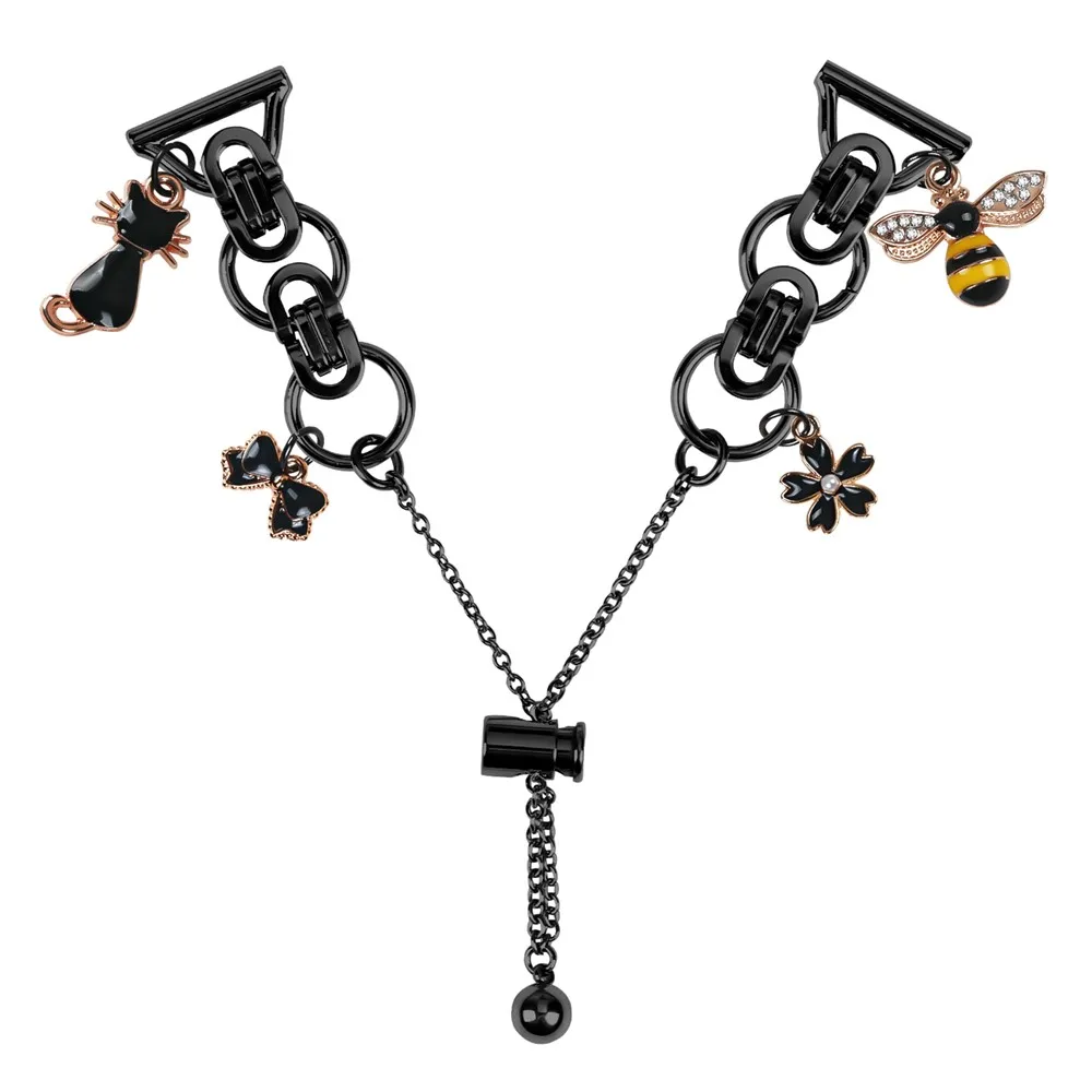 

For Coros Apex 2 Electroplated Metal Alloy Band Single Loop Chain Bracelet Strap - Black