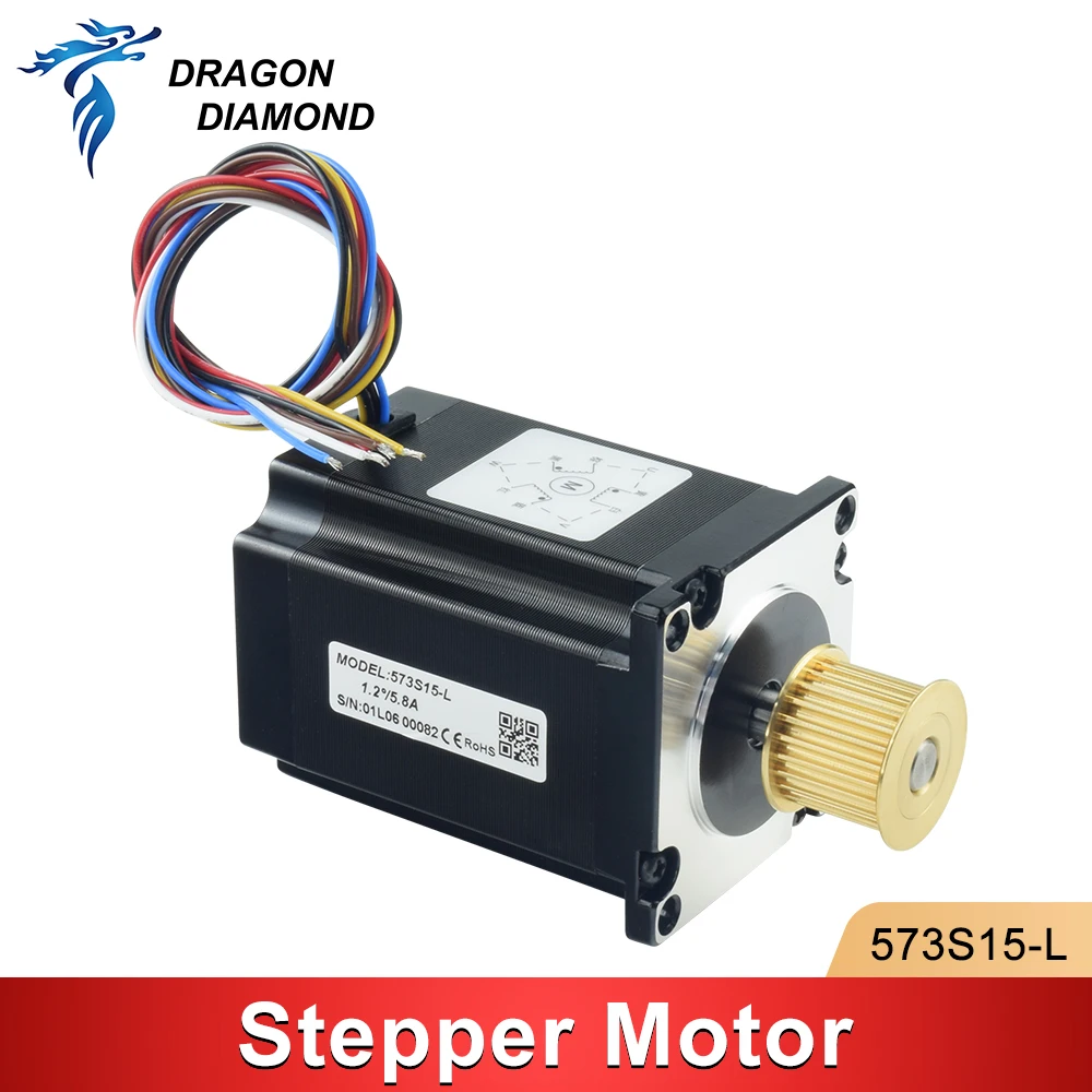 1PC Original Leadshine 3 phase Stepper Motor 573S15 573S15-L for NEMA23 5.8A length 76mm Shaft 8mm