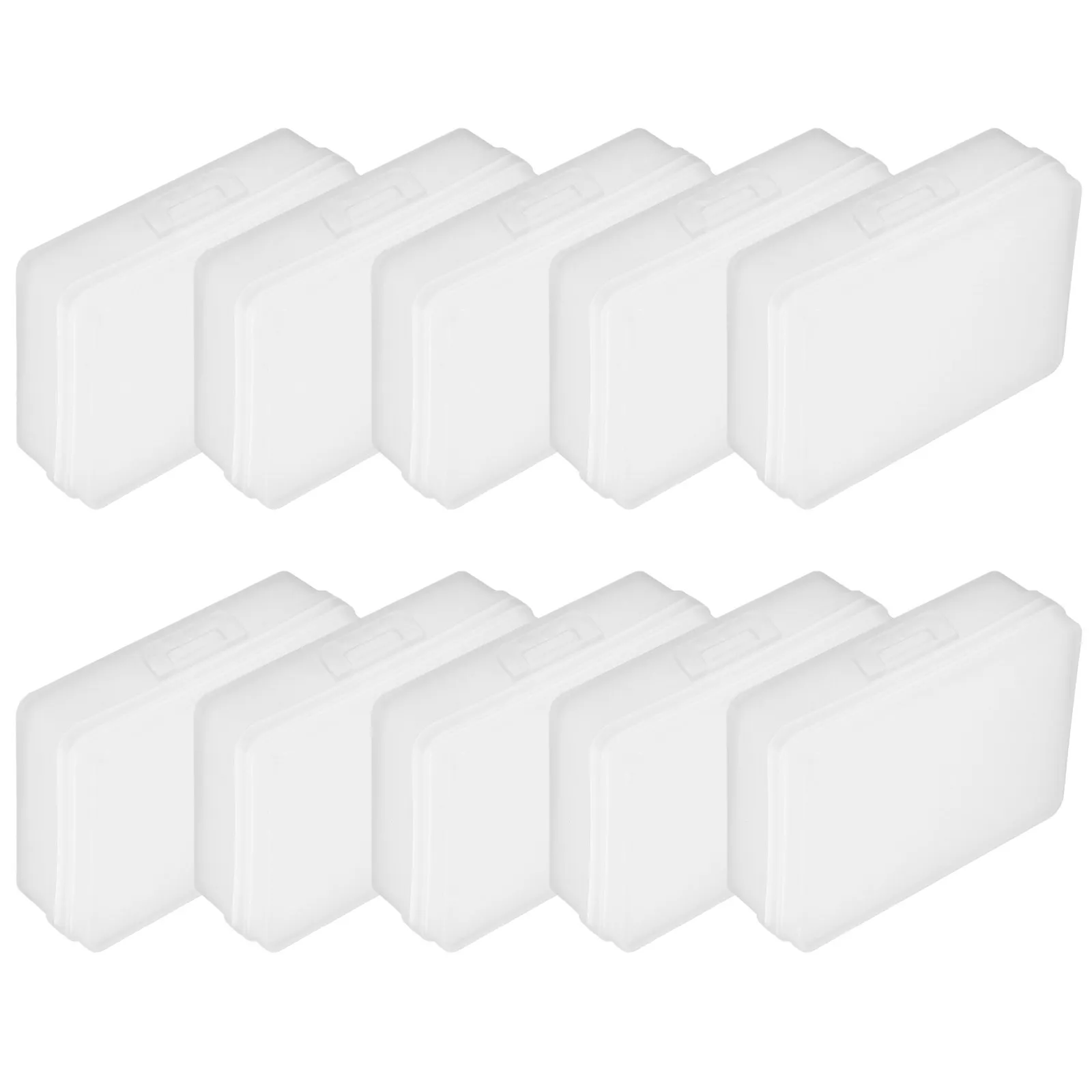10Pcs Compact Sponge Storage Box Transparent Plastic Small Organizer Stackable Travel Craft Electronic Component Storage