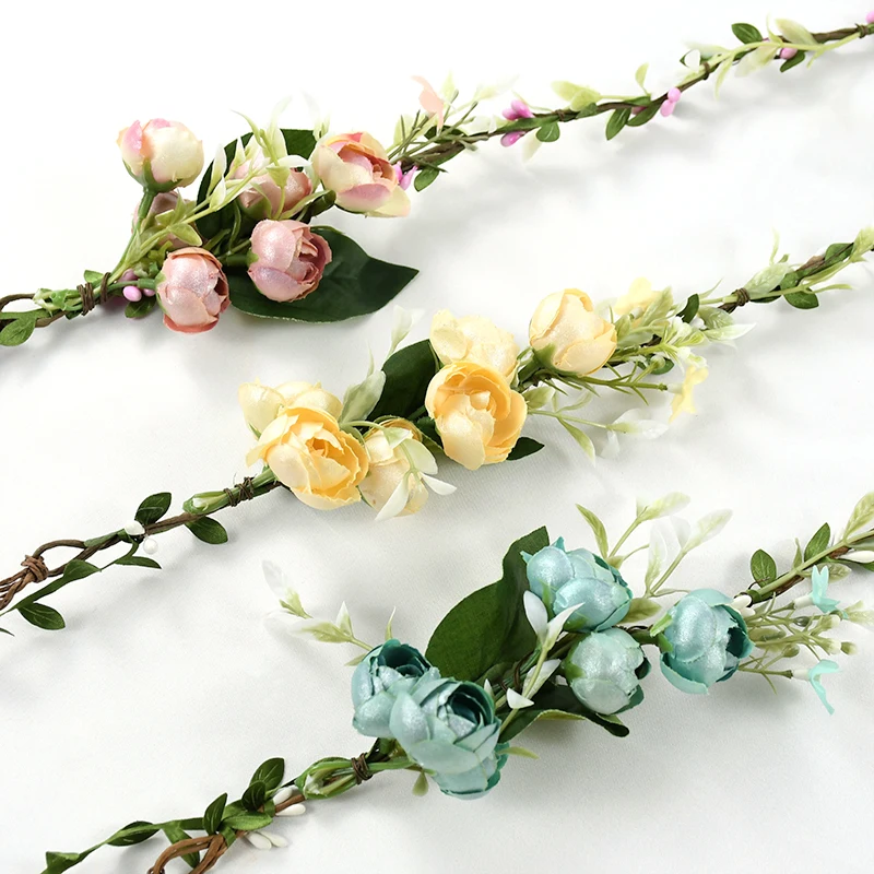 Women Girls Flower Headband Bride Flower Crown Hairband Hair Accessories Wedding Party Spring New Wreath Headpiece Headwear