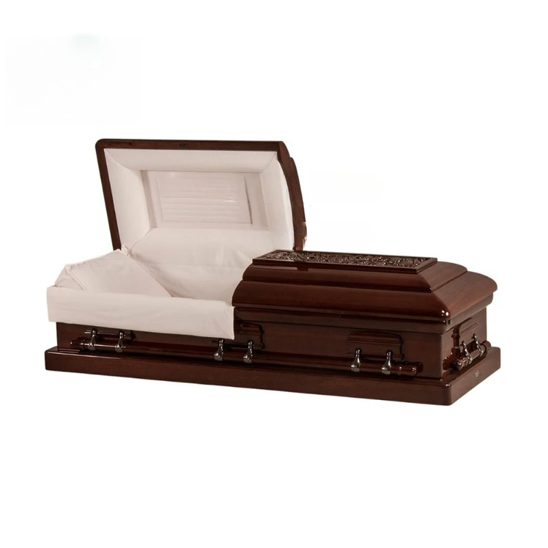 High-end American coffin Western coffin accessories Funeral Cremation Burial urn Elderly supplies White