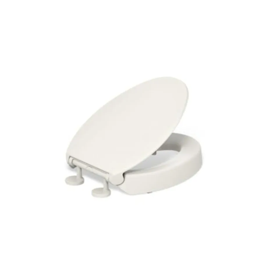 

25875-96 Hyten 3" Height Elevated Soft Close Toilet Seat Contoured Seat with Grip-Tight Bumpers Quick-Attach Hardware No Slam T