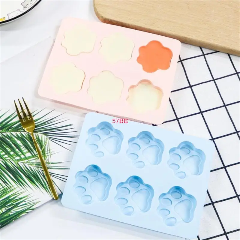 57be 6 schattige kat poot siliconen vorm fondant chocoladeschimmel diy bakgereedschap