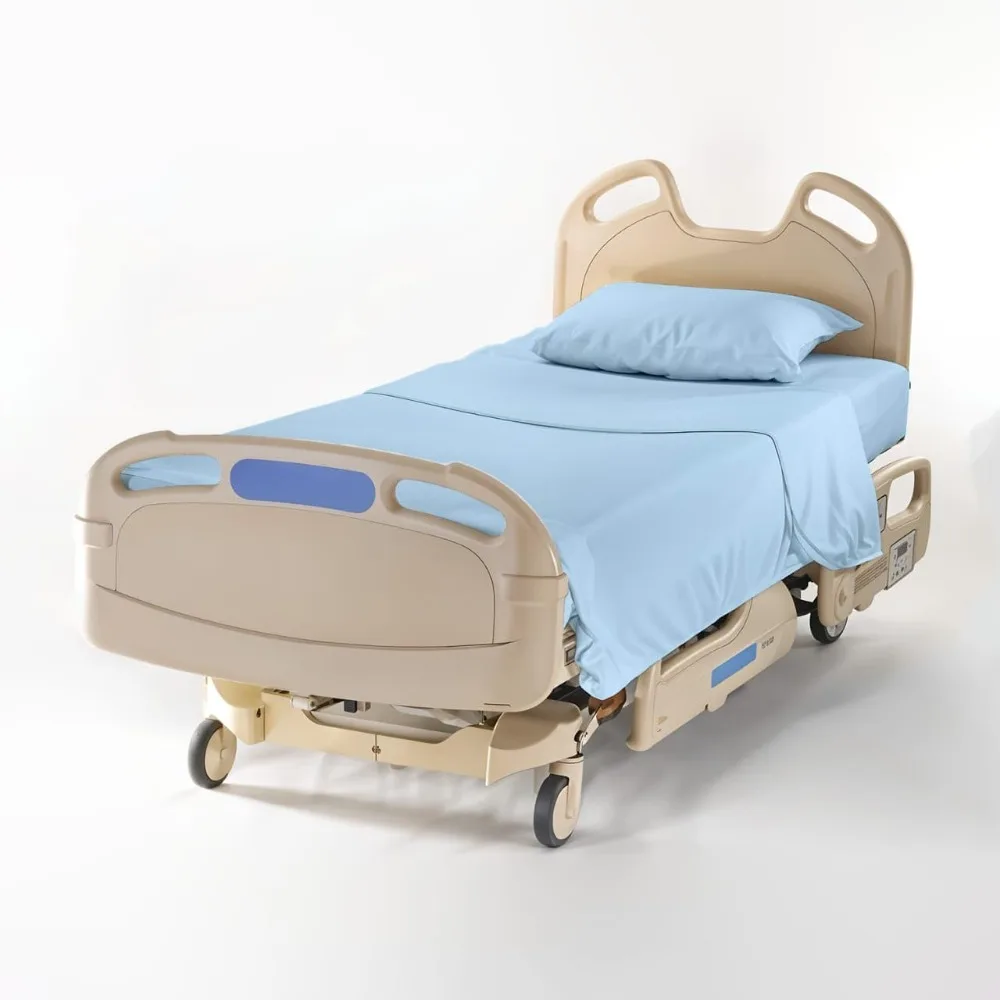 

Standard Size 100% Egyptian Cotton Hospital Bedding Set, 400 Thread Count, Soft and Comfortable, 36x80 Inches with 6 Inch Drop