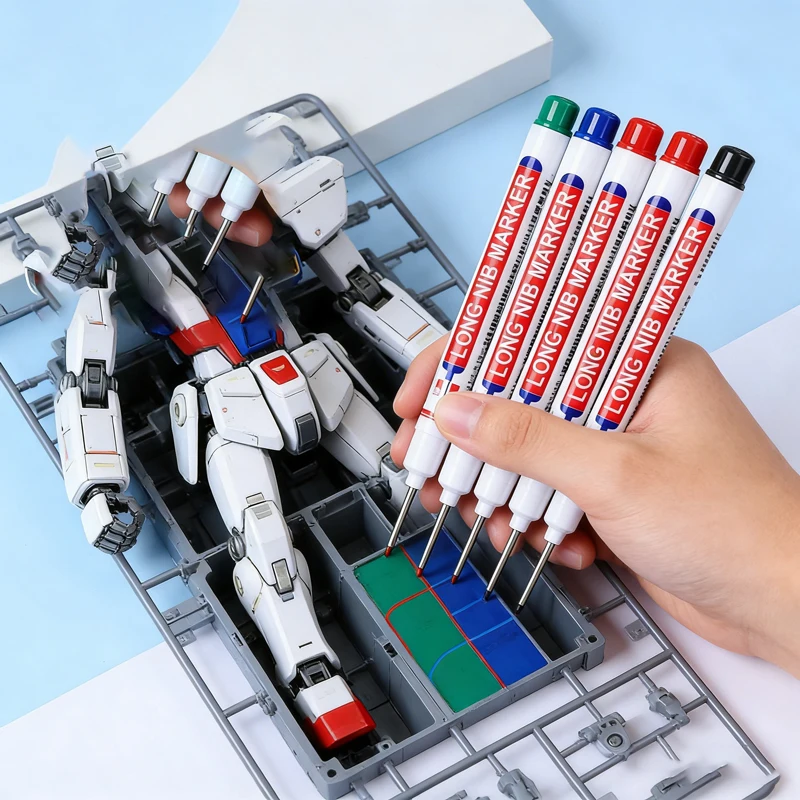 4Pcs/Set 20mm Deep Hole Long Nib Markers, Waterproof Perforating Pens for Metal, Bathroom, Woodworking & Decoration,Marking Tool