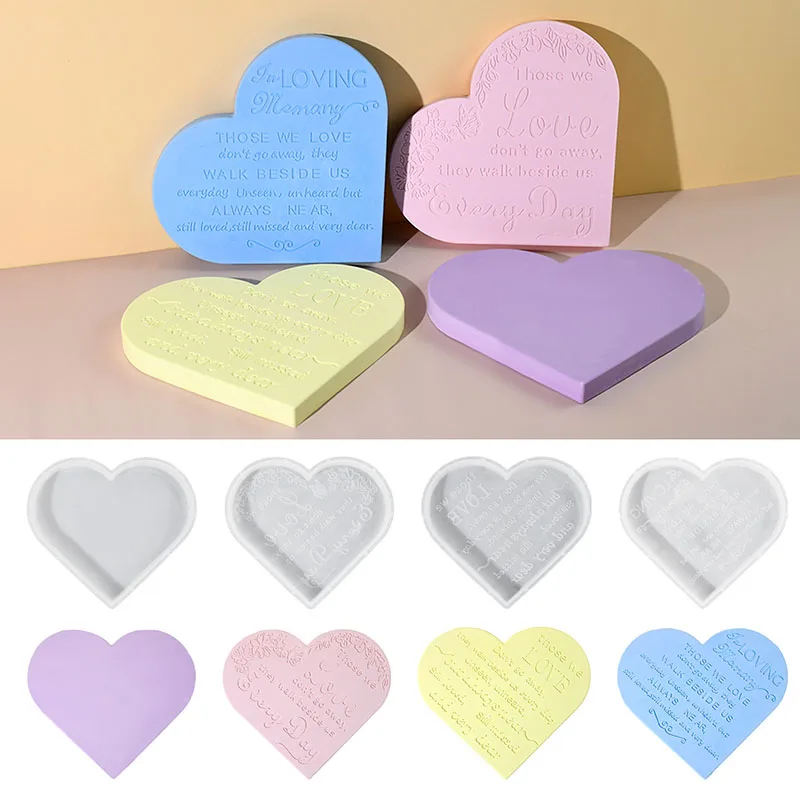 Love Flower Language Decoration Silicone Mold DIY Heart-shaped Plaster Craft Resin Mould Lover Friends Gift Handmade Kit