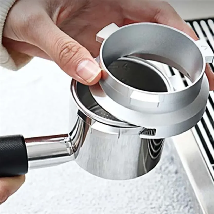 AT21-Coffee Powder Receiver Dosing Funnel Ring For Delonghi 9 Series Coffeeware Brewing Bowl Portafilter Tamper Replacement